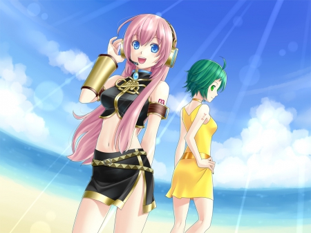 Vocaloid beach time - girls, summer, Anime, sexy, beach time