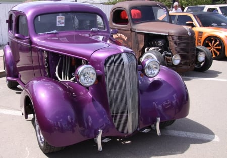 1936 Ford - grills, purple, headlights, photography, ford