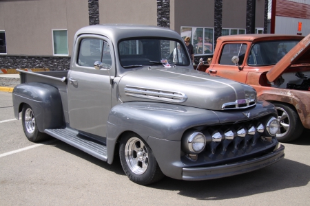 1950 Ford Mercury V8 - black, Silver, Ford, Truck, tires, headlights, photography