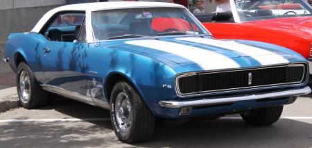 1968 Chevrolet Camaro RS - white, tires, Black, photography, Chevrolet, Blue