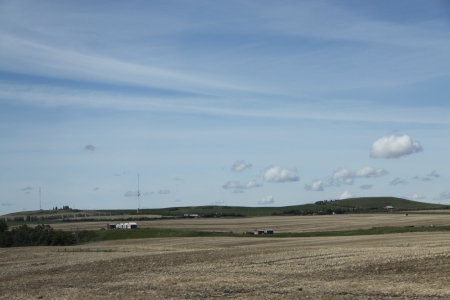 Fabulous day in nature - white, sky, farm fields, blue, clouds, photography