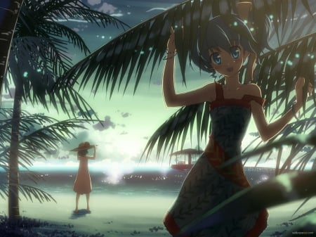 Anime - beach, summer, anime, girl