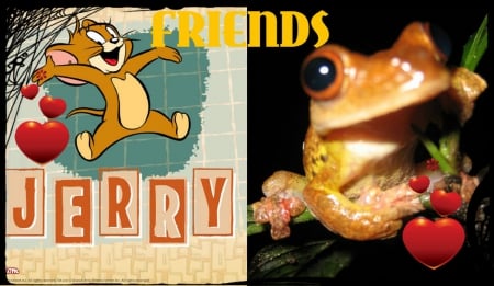 FOR DEAR JERRY. ''JERRY46'' - MOUSE, FRIENDS, COLLAGE, FROG