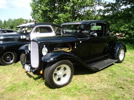 Power Meet Nossebro Sweden - hotrod, black, trees, car, grass, carshow