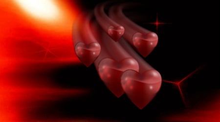 Abstract Love - black and red, love, abstract, heart