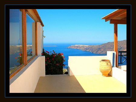 	Santorini Palace View - view, santorini, palace