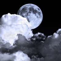 Moon with clouds