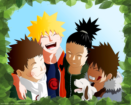 Friends - naruto, shikamaru, choji, kiba, friends, akamaru