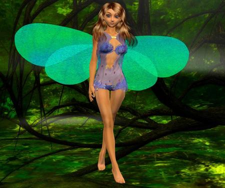 Fairy - fairy, fantasy, abstract, green