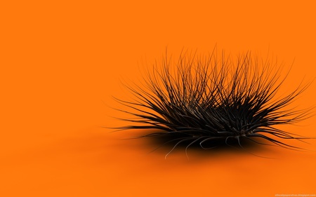 Pocupine in future - abstract, black, porcupine, thorn, orange, future