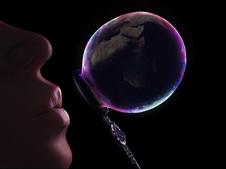 Earth in Soap BUBBLE - abstract, lips, africa, bubble, earth