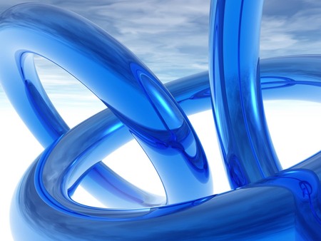 Blue Rings - cg, abstract, blue, aequus, rings, mihi, 3d