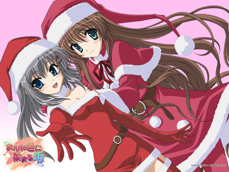 Akane Iro Ni Somaru Saka - minato, akane iro ni somaru saka, santa outfit, anime, yuhi, christmas