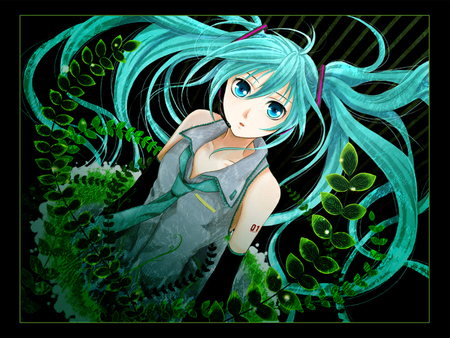 Miku Hatsune - vocaloid, miku, anime, anime girl