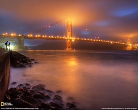 golden gate bridge at night