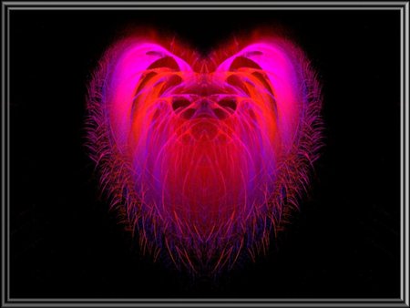 heart fractal - abstract, render, flame, pattern, light, colorful, apophysis, burning, red, colored, fractals, background, fractal, hearts