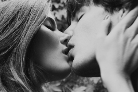 This Kiss - black and white, kiss, love, couple