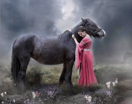 Her horse - image, wallpaper, color, expression, new