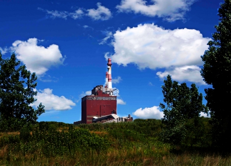 power station - stattion, summer, hill, power