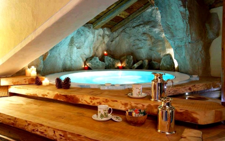 Just Relax - candle, candles, jacuzzi, romance, spa, hotel, relax