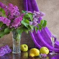  lilacs , pears and wine