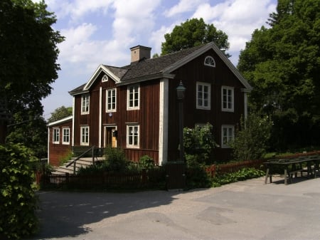 Old red house - summer, old, red, stockholm