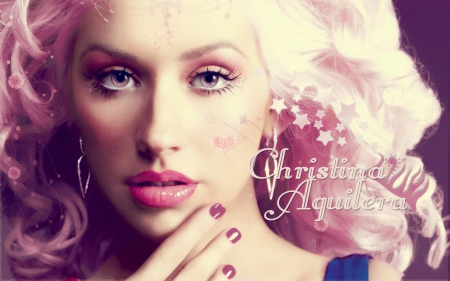 Christina Aguilera In Pink - girls, Christina Aguilera, vintage, soft, cute, lovely