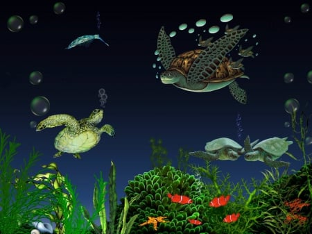 I Love Turtles 1600x1200 - Turtles, MarineLife, Turtle, Underwater