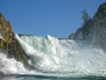 wild waterfall on the rhine in switzerland