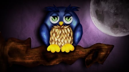 owl :D - animal, purple, owl, cute