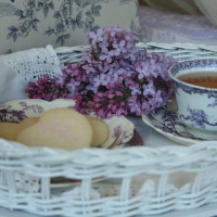 Afternoon tea with lilac