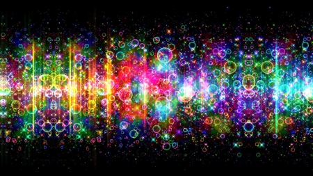 BUBBLES Borealis - rainbow, abstract, photoshop, color, black, bubble