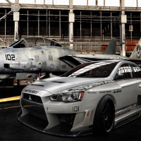 Mitsubishi Lancer and plane