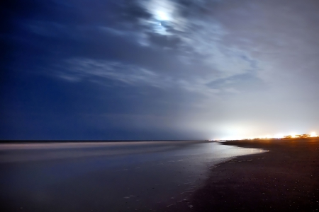 Moonlit Beach - moonlight beach, beach at night, Moonlit Beach, moonlight