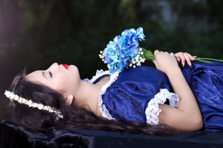 Snow White - snowwhite, flower, lady, model