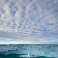 waterfall on a mighty glacier
