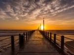 gorgeous sunset on a pier in durban south africa