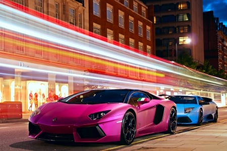 Lamborghini, Aventador - city, street, lamborghini, aventador