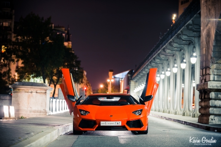 Lamborghini, Aventador - street, door, lamborghini, aventador