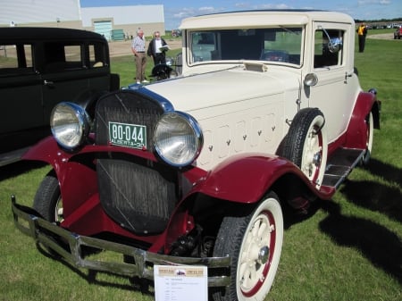 1930 Hudson Model T with HP 80 - headlights, car, red, photography, beige