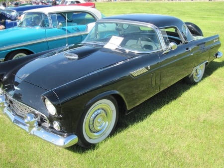 1956 Ford Thunderbird Convertible V8 - Ford, Black, headlights, photography