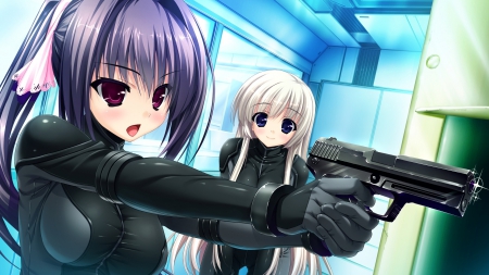 $pecial Agents - girls, anime, female, cute, black suite