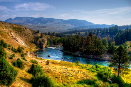 YELLOW STONE NATIONAL PARK - nature, landscape, national parks, river, yellowstone, hdr, usa