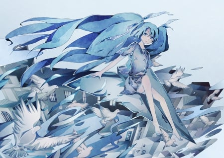 Raining Miku - hatsune, rainning, miku, vocaloid