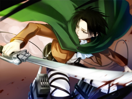 Rivaille~strike - anime, shingeki no kyojin, other, attack on titan