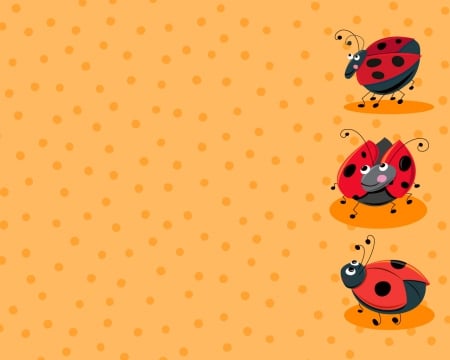 SILLY LADIES - three, wallpaper, ladybugs, little