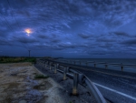 shore road under wonderful sky in twilight hdr