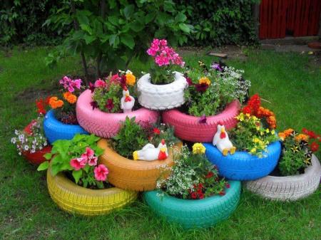 New use - design, tires, colors, flowers