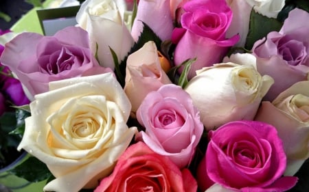 Flower bouquet of mixed roses