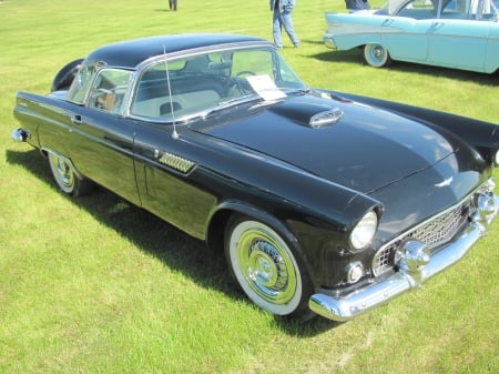 1956 Ford Thunderbird - black, Ford, tires, headlights, photography